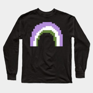 Gender Queer Pride Rainbow Pixel Art Long Sleeve T-Shirt